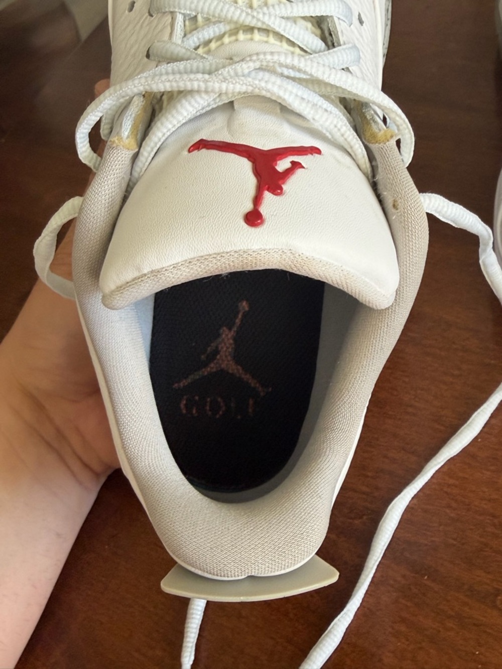 NIKE JORDAN ADG 3 "GOLF CLEATS" WHITE-FIRE-TECH GREY-BLACK SIZE 9  [CW7242-100] - Picture 10 of 11